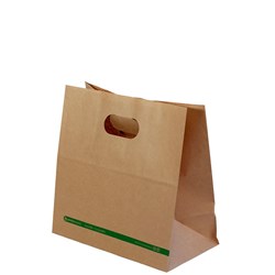 Paper Carry Bag D Cut Handle Takeaway Food 280Hx280W+150G mm