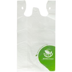 Carry Bag Printed Oxo Degradable White Large 540X300X170