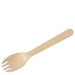 Cutlery Spork Wooden 160mm