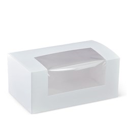 Cake Box Window Long 7 Inch White 180X110X80mm