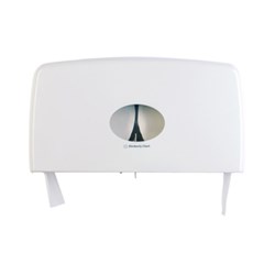 Toilet Roll Jumbo Dispenser Aquarius Twin ABS Plastic Lockable White