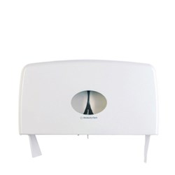 Toilet Roll Jumbo Dispenser Aquarius Twin ABS Plastic Lockable White