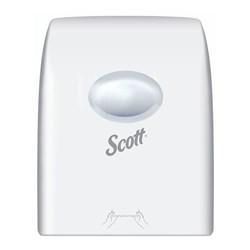 Hard Roll Towel Dispenser Scott Abs Plastic Lockable White Suits 1005/6668/6765