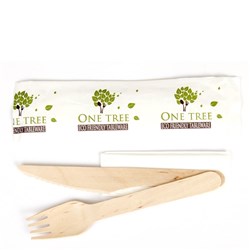 Cutlery Fork / Knife / Spoon / Napkin Wood Kraft 