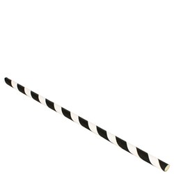 Straw Paper Stripe Black 205mm