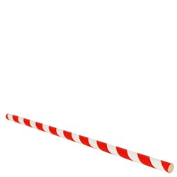 Straw Paper Stripe Red 205mm