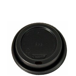Lid Plastic To Suit 8 oz Hot Paper Cup Black 83mm
